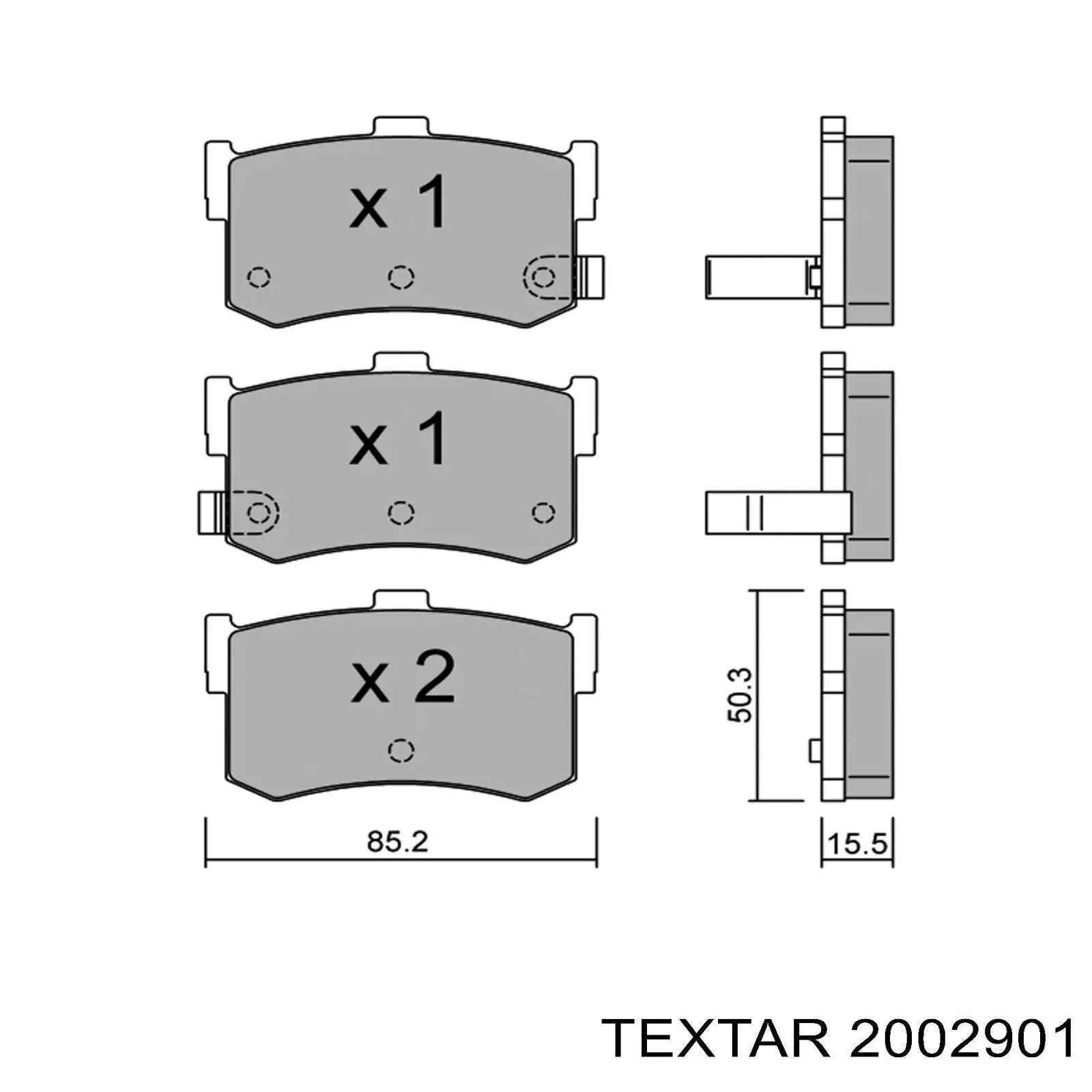 2002901 Textar pastillas de freno traseras