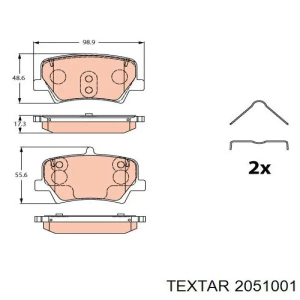 2051001 Textar pastillas de freno traseras