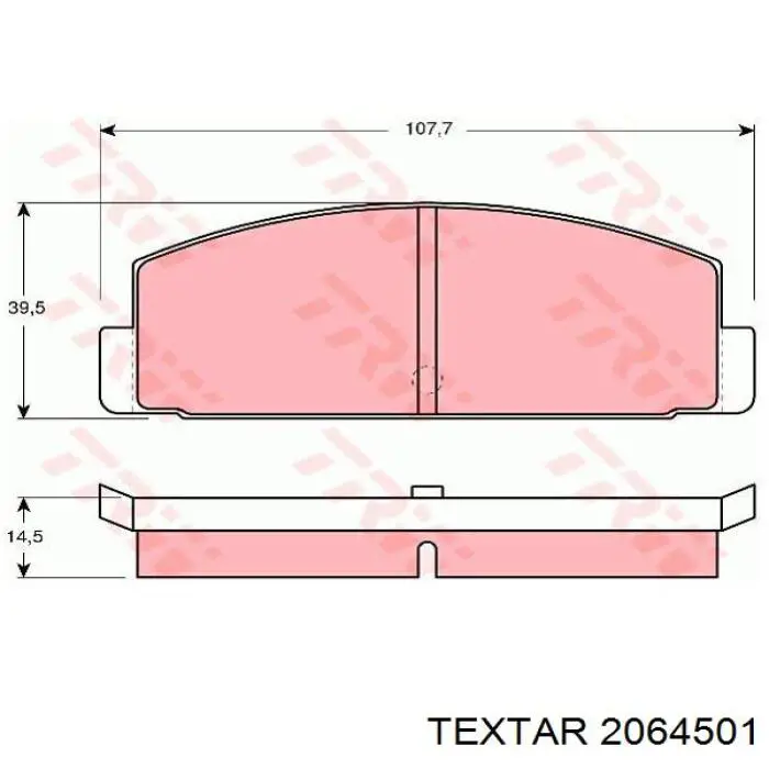 2064501 Textar pastillas de freno traseras