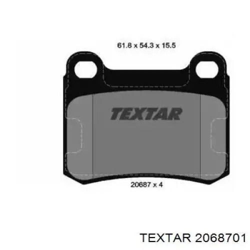 Pastillas traseras Textar 2068701