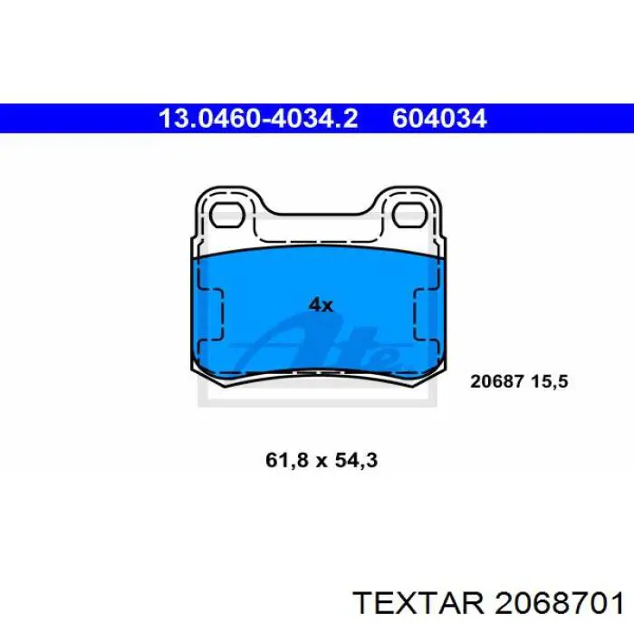 Comprar 2068701 Textar Pastillas de freno traseras