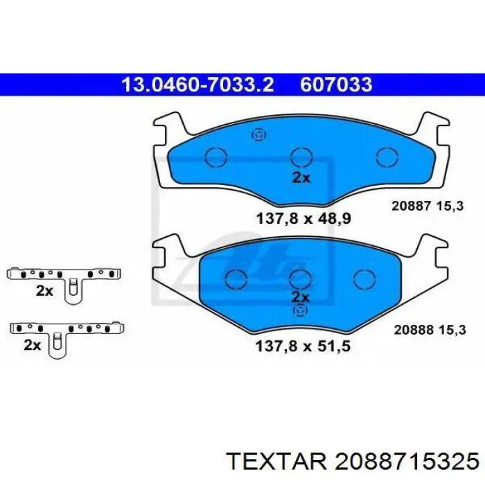 2088715325 Textar pastillas de freno delanteras