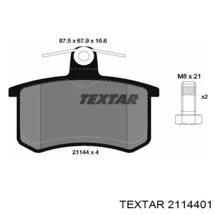 Comprar 2114401 Textar Pastillas de freno traseras