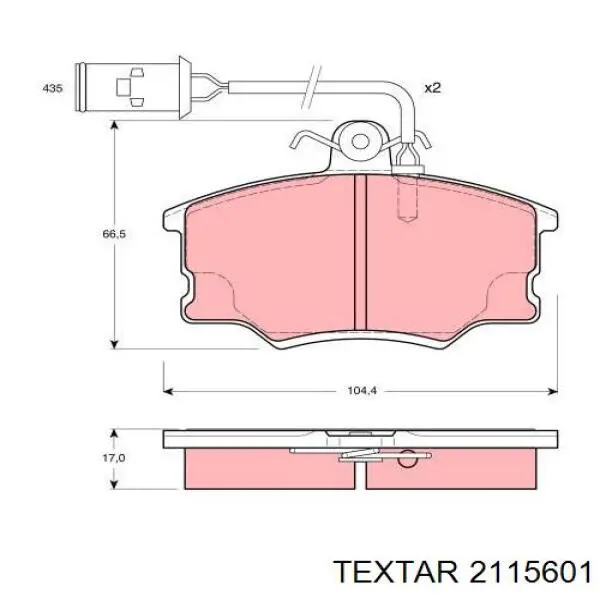 2115601 Textar pastillas de freno delanteras