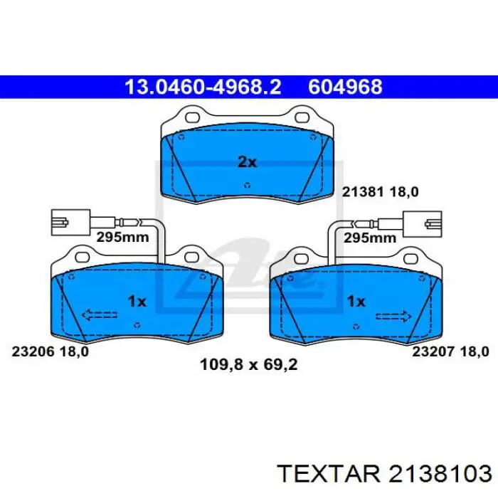 2138103 Textar pastillas de freno delanteras