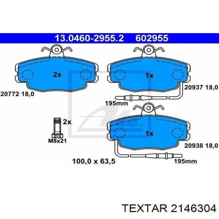 Pastillas de freno delanteras Peugeot 205 2 20A, C