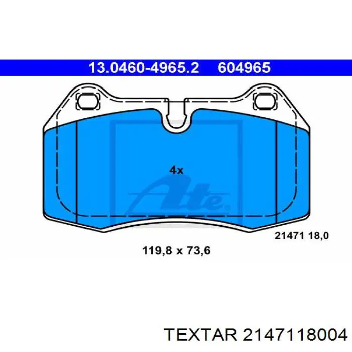 2147118004 Textar pastillas de freno delanteras