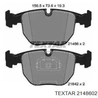Pastillas de freno 2148602 Textar