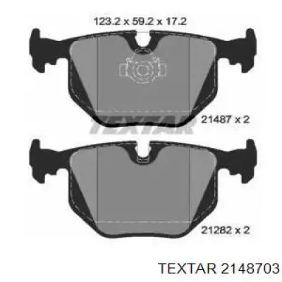 Pastillas de freno traseras 2148703 Textar