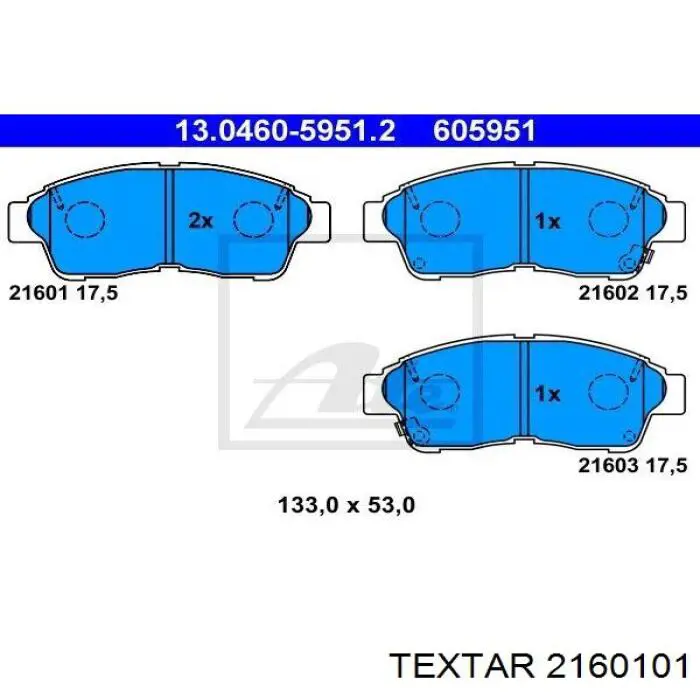 2160101 Textar Pastillas delanteras