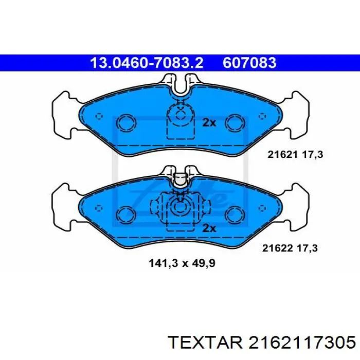 2162117305 Textar pastillas de freno traseras