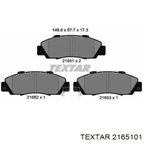 Pastillas freno delanteras Textar 2165101 precio, desde 34,63 EUR