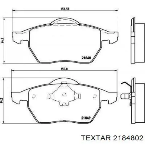 2184802 Textar pastillas de freno delanteras