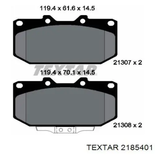 2185401 Textar pastillas de freno delanteras