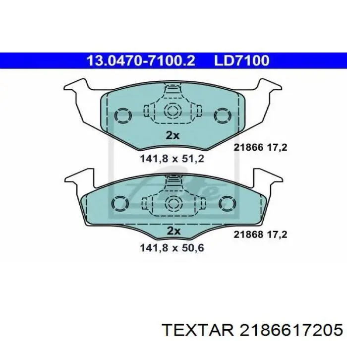 2186617205 Textar pastillas de freno delanteras