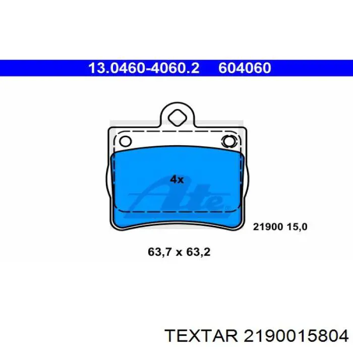 2190015804 Textar pastillas de freno traseras