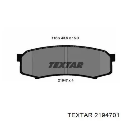 Comprar 2194701 Textar Pastillas de freno traseras
