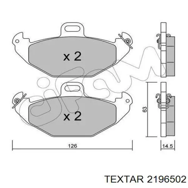 Pastillas de freno traseras 2196502 Textar