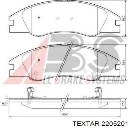 2205201 Textar pastillas de freno delanteras