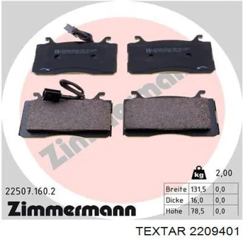 Comprar 2209401 Textar Pastillas delanteras de freno