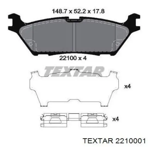 FL3Z-2200-E Ford pastillas de freno traseras