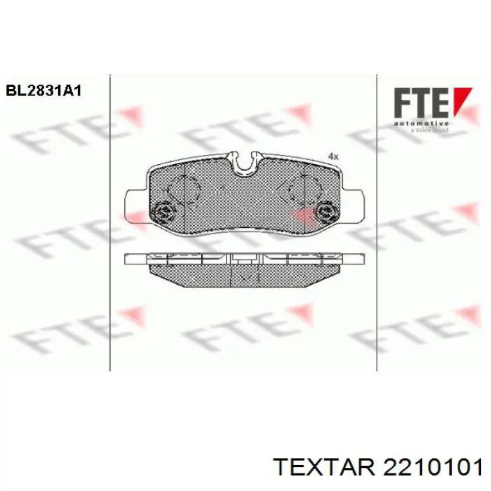 2210101 Textar pastillas de freno traseras