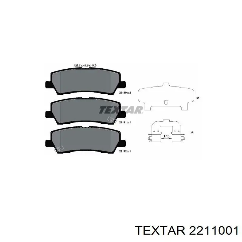 Pastillas traseras de freno Textar 2211001 precio, desde 35,94 EUR