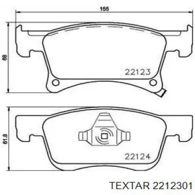 2212301 Textar pastillas de freno delanteras