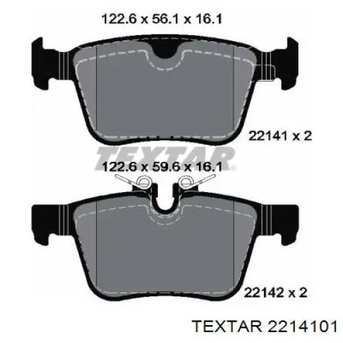 2214101 Textar pastillas de freno traseras