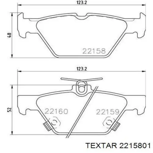 2215801 Textar pastillas de freno traseras