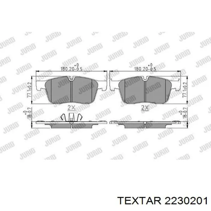 2230201 Textar pastillas de freno delanteras