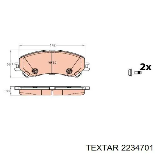 2234701 Textar pastillas de freno delanteras