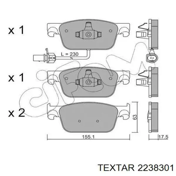 2238301 Textar pastillas de freno delanteras