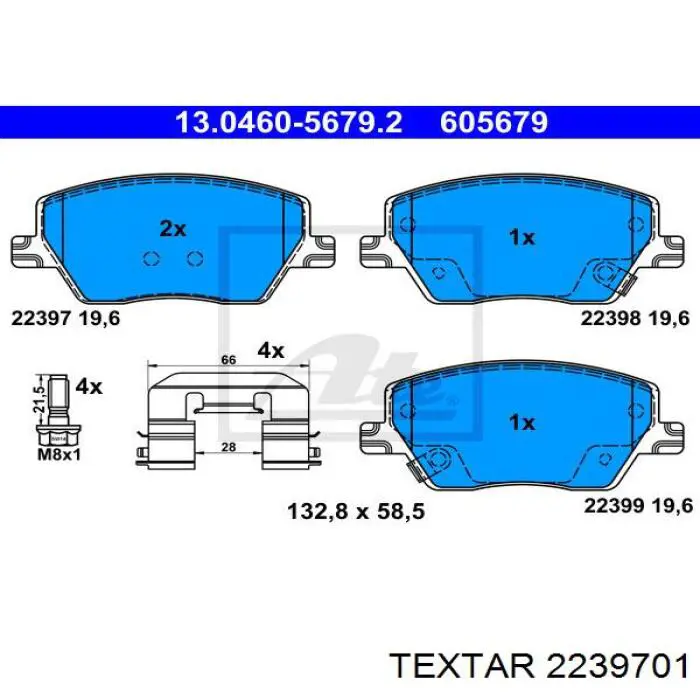 2239701 Textar pastillas de freno delanteras