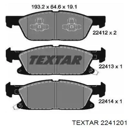 2241201 Textar Pastillas delanteras