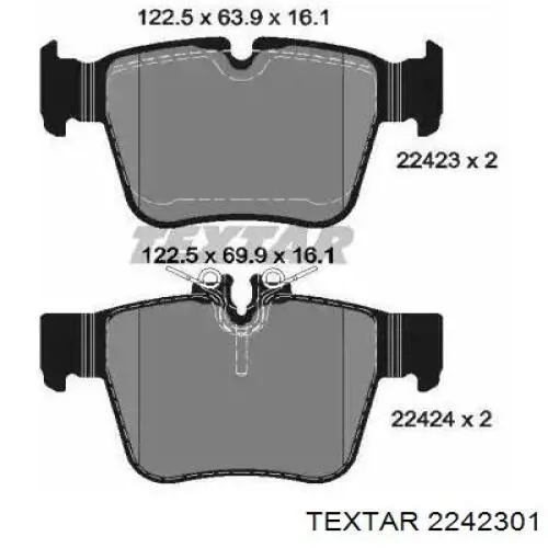 Pastillas traseras de freno Textar 2242301 precio, desde 29,98 EUR