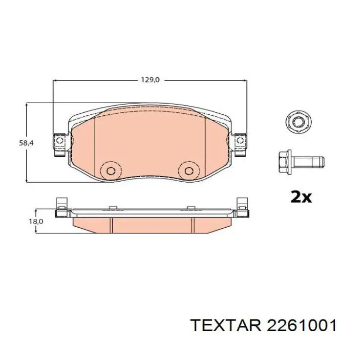 2261001 Textar pastillas de freno delanteras