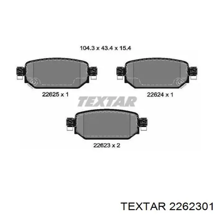 2262301 Textar pastillas de freno traseras