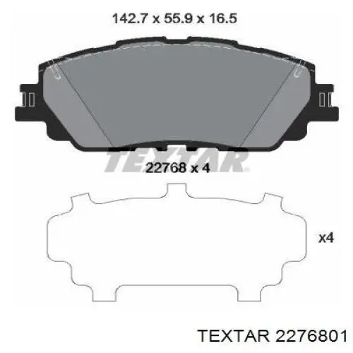 2276801 Textar Pastillas delanteras