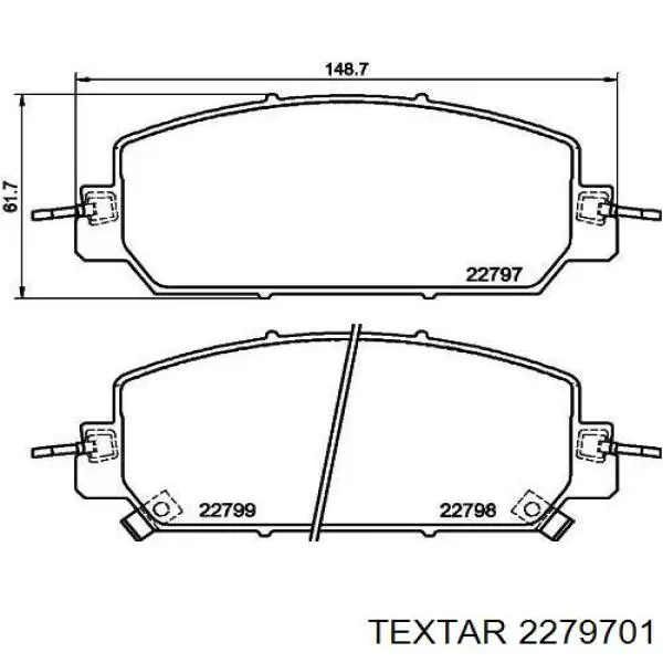 2279701 Textar pastillas de freno delanteras