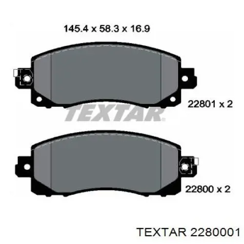 Comprar 2280001 Textar Pastillas delanteras de freno