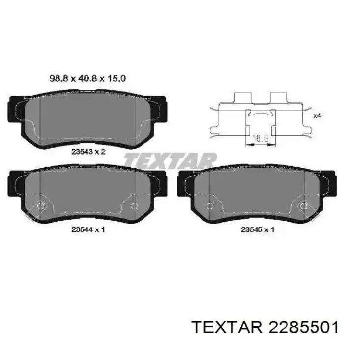 2285501 Textar pastillas de freno delanteras