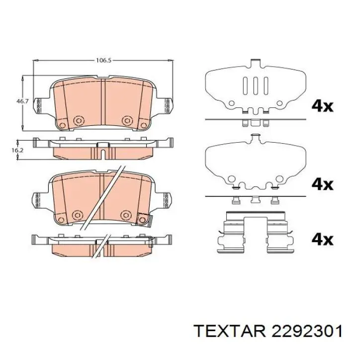 2292301 Textar pastillas de freno traseras