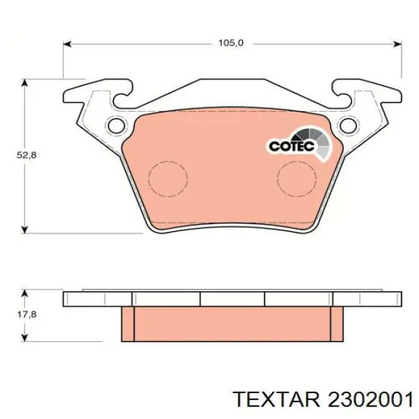 2302001 Textar pastillas de freno traseras