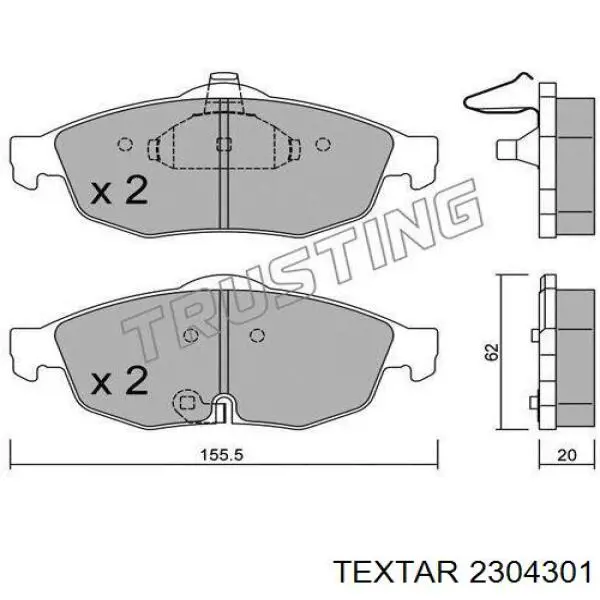 2304301 Textar pastillas de freno delanteras