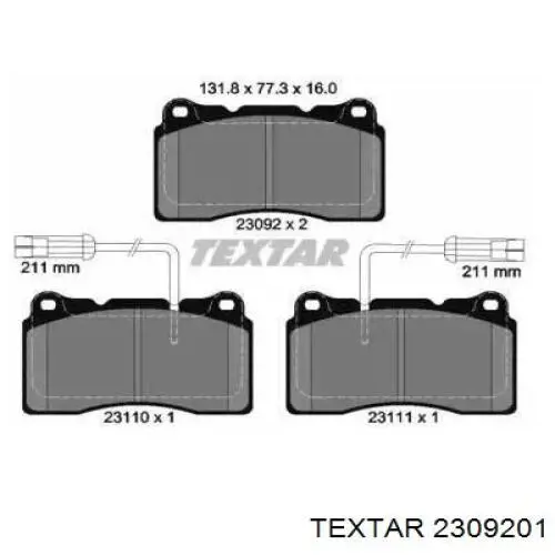 Pastillas freno delanteras Textar 2309201 precio, desde 34,99 EUR