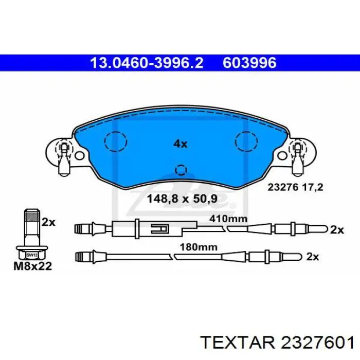 2327601 Textar pastillas de freno delanteras