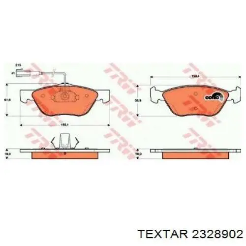 Pastillas de freno delanteras Alfa Romeo 156 932