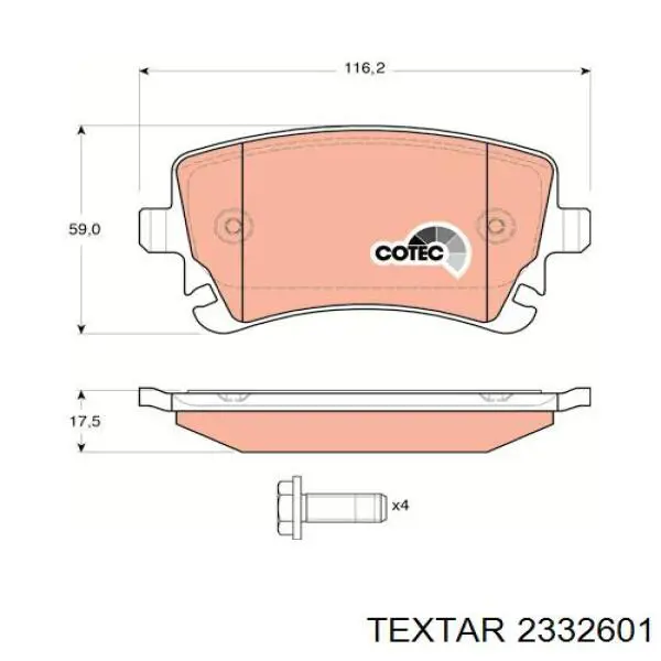 Pastillas traseras de freno Textar 2332601 precio, desde 29,39 EUR