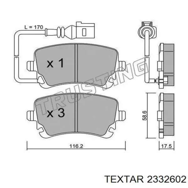 Pastillas traseras de freno Textar 2332602 precio, desde 30,21 EUR